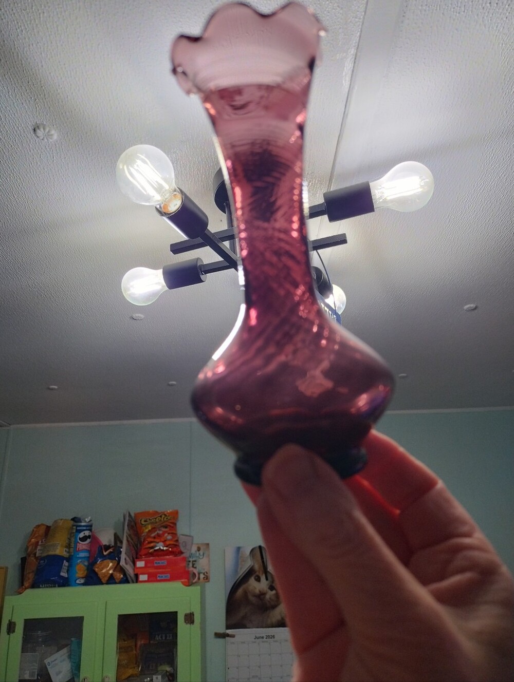 Vintage Hand blown Purple Amethyst Glass Bud Vase - Picture 3 of 4